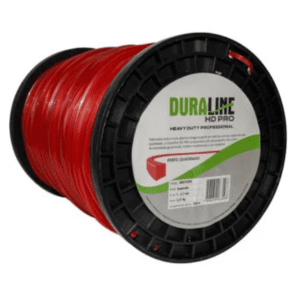 Fio De Nylon P/ Rocadeiras Duraline Hd 2,7mm Quadrado Bobina 2,268 Kg (aprox. 329) - Vermelho